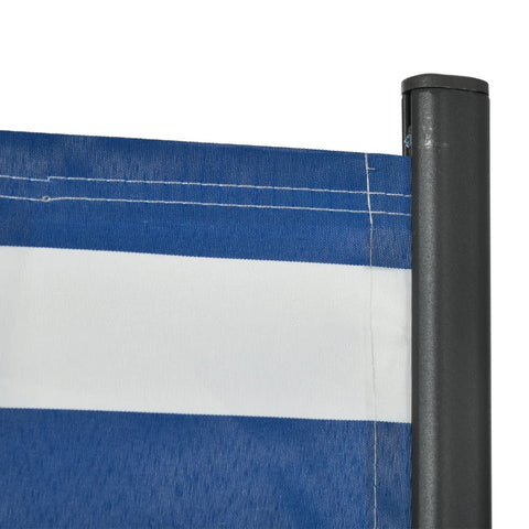 Rootz Side Awning - Privacy Screen - Horizontally Extendable - Weatherproof - Printed On Both Sides - Blue + White - 300 x 8.5 x 160 cm