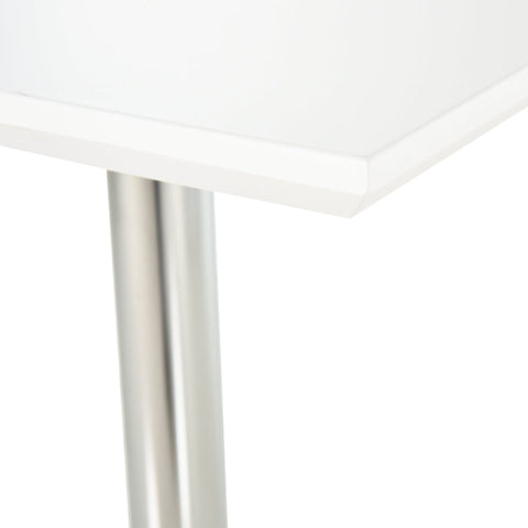 Rootz Bar Table - Bistro Table Pub - Height-Adjustable - Square Bar Table - Steel - White - 60 x 60 x 69-92 cm
