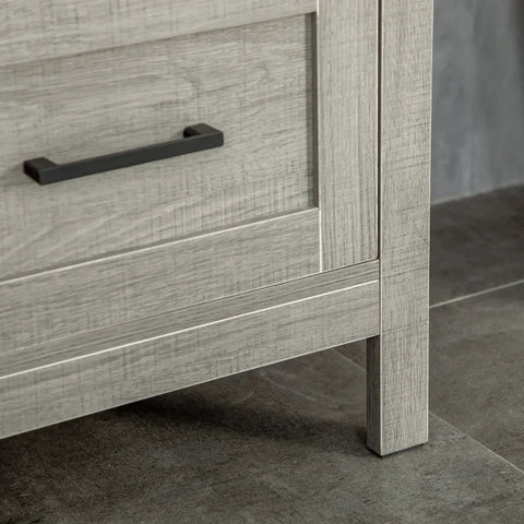 Rootz Bathroom Cabinet - Compact Bathroom Cabinet - Storage Cabinet - 2 Shelves - Chipboard - Grey - 40 cm × 30 cm × 89 cm