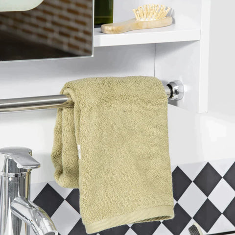 Rootz Mirror Cabinet - Bathroom Cabinet With Led Lighting - Touch Control - Towel Rail - White - 60 x 15 x 69 cm