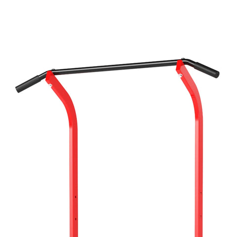 Rootz Power Tower Dip Station – Power Tower Station – Klimmzugstange – Fitnessgeräte – Schwarz/Rot – 94 x 174 x 180–230 cm