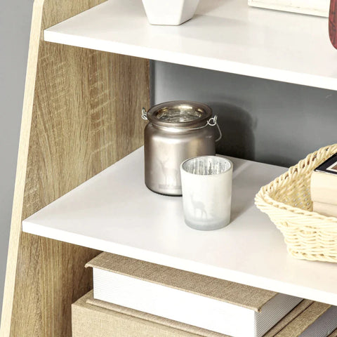 Rootz Sideboard - Sideboard With 2 Shelves And 1 Cupboard -  Living Room - Children's Room - Playroom - White + Natural Wood - 58 cm x 30 cm x 93 cm