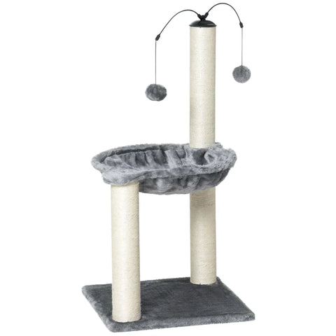 Rootz Scratching Post - Cat Tree - Cat Play Tree - Climbing Tree - Grey - 39.5x39.5x83 cm