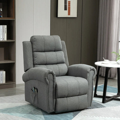 Rootz Electric Stand-up Chair - Massage Chair - Electric Lift Chair - Relaxation Chair - Therapeutic Massage Chair - Remote Control Chair - Linen Gray - 98 X 96 X 105 Cm