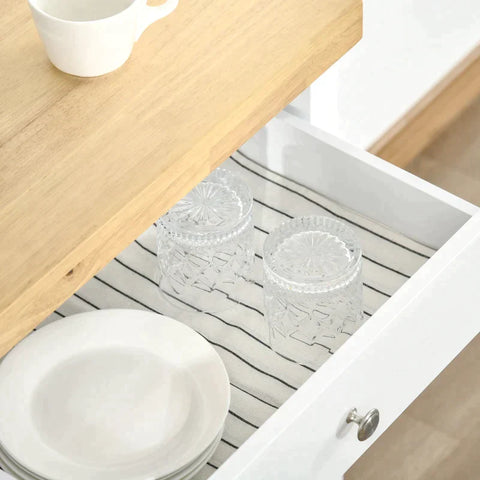 Rootz Kitchen Trolley - Rolling Kitchen Trolley With Storage Shelf - Wheels - Smooth Top - White - 63.5 cm x 40 cm x 90 cm