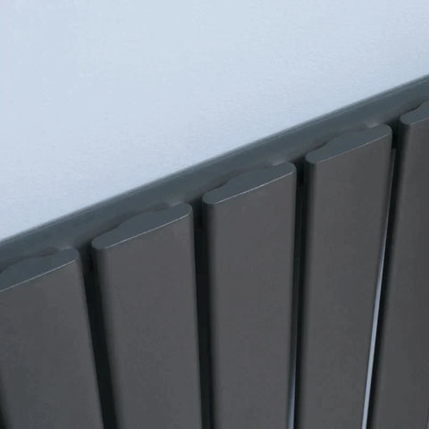 Rootz Space Heater - Wandverwarming - Watergevulde Verwarming - Enkellaags Wandverwarming - Horizontale Designradiatoren - Quick Warm - Koolstofstaal - Grijs - 60.4B x 60H cm