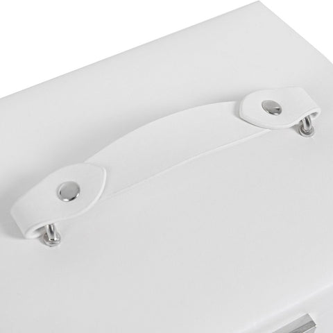 Rootz Jewelry Box - Lockable Jewelry Box - Jewelry Cabinet - Jewelry Storage - Jewelry Organizer - Jewelry Armoire - Jewelry Case - Polyurethane - MDF - White - 17.5 x 13.5 x 12 cm (L x W x H)