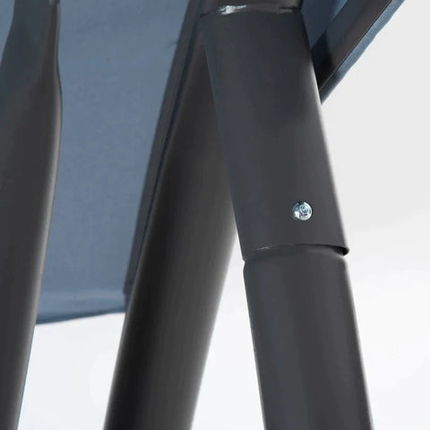 Rootz Hängematten-Gartenschaukel – 3-Sitzer mit Dach – Poly Rattan + Metall – Grau – 198 x 124 x 179 cm