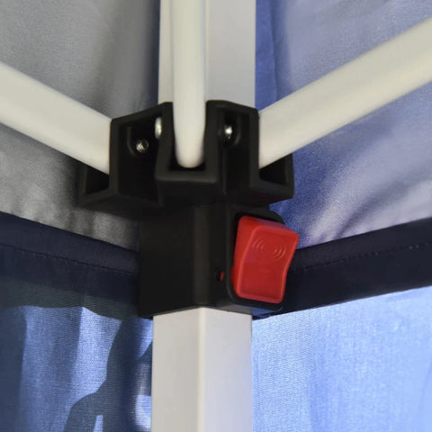 Rootz Folding Gazebo - Quick Assembly - 4 Side Walls - 2 Large Windows - Steel Frame - Blue - 2 x 2 x 2.4 m