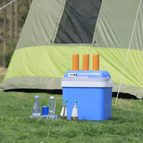 Rootz Cool Box - Car Fridge - Cool Box - Mini Fridge - Portable Mini Fridge - Car Mini Fridge - Camping Fridge - ABS/Aluminum - Blue - 40 x 30 x 43 cm