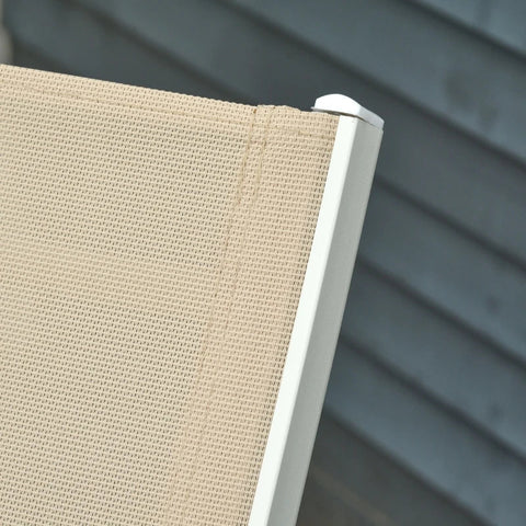 Rootz Gartenliege – Sonnenliegen – Stoffliegen – Cremeweiß – 202 x 65 x 43 cm