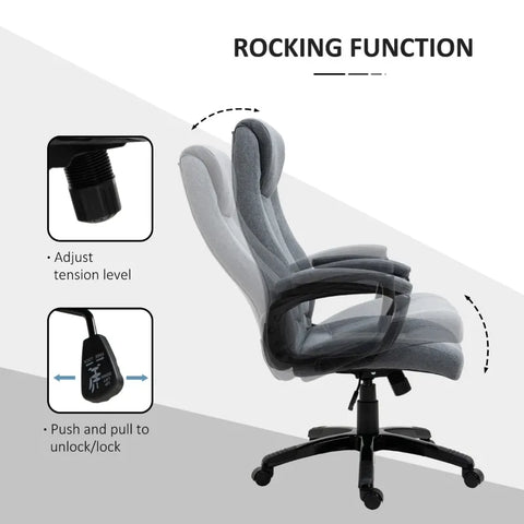 Rootz Office Chair - Gaming Chair - Swivel Chair - Massage Office Chair - Executive Chair - Massage Function - Grey