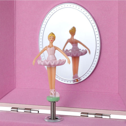 Rootz Spieluhr – Kinder-Spieluhr – Ballerina-Spieluhr für Kinder – Kinder-Spieluhr – Spieluhr für Mädchen – MDF – Dekorpapier – ABS-Spiegel – Rosa – 12 x 11 x 10 cm (L x B x H)