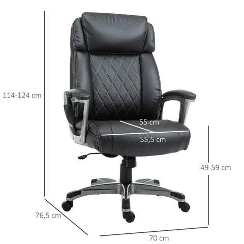 Rootz Massage Office Chair - Office Chair - Massage Chair - Swivel Chair - 70 cm x 76.5 cm x 124 cm