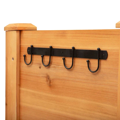 Rootz Verhoogd Bed - Hout Verhoogd Bed - Kruidenbed - Planter Met Afvoergat Haak - Bloembak Met Voeten - Massief Hout - Naturel - 124 x 60 x 81 cm