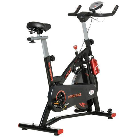 Rootz Bicycle Trainer - Height-adjustable Seat And Handlebars - Digital Display - Mobile Phone Holder - Black + Red - 47 x 120 x 117 cm
