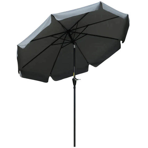 Rootz Parasol - Patio Parasol - Market Parasol - Garden Parasol - Umbrella - Adjustable - Aluminum/Steel/Polyester - Dark Grey - Φ2.66 x 2.485H m