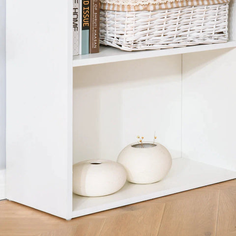 Rootz Computertisch – Schreibtisch – Tisch mit Ablage – Arbeitstisch – Laptoptisch – Büroregal – Bücherregal – Weiß