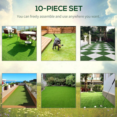 Rootz Artificial Grass Tiles - Grass Carpet - Grass Mat - Garden - Balcony - Outdoor - Indoor - Green - 30x30cm