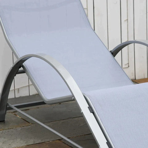 Rootz Sonnenliege – Gartenliege – Garten-Sonnenliege – Un-Liege-Set – 3-tlg. Gartenmöbel – Mit Beistelltisch – Grau – 59 B x 169 T x 66 H cm