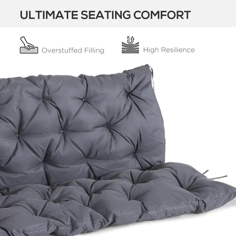 Rootz Bench Cushion - Seat Cushion - Garden Patio Bench Swing Chair - Replacement Seat Pad - Cushions Backrest - Dark grey - 98 cm x 150 cm x 8 cm