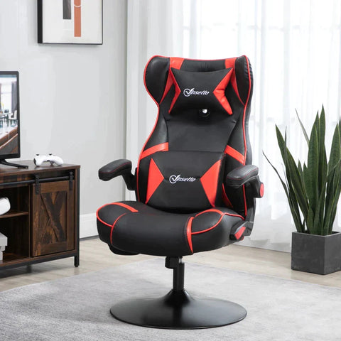 Rootz Gaming Chair - Geïntegreerde Speakers - Kantelbare Rugleuning - Zwart + Rood - 69 x 73 x 118cm