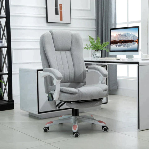 Rootz Office Chair - Massage Chair - Gaming Chair - Polyester- Grey - 66 x 63 x 107-115 cm
