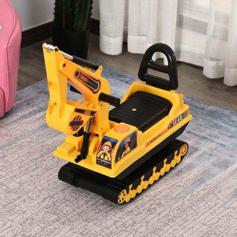 Rootz Ride-on Car - Children's Ride-on - Baby Children's Excavator - Children's Car With The Excavator - Black + Yellow - 78x24x58.5cm