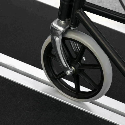 Rootz Wheelchair Ramp - Ramp For Wheelchairs - Walkers - Foldable Ramp With Carrying Handle - Aluminum - Black