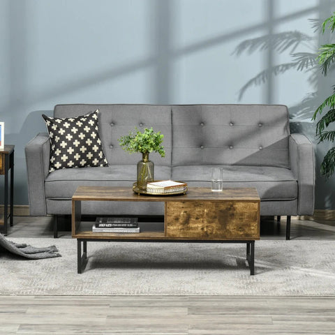 Rootz Sofa Bed - 3-seater Sofa Bed - Cotton Fabric - MDF - Foam - Home - Living Room - Grey - 187 cm x 91 cm x 85 cm