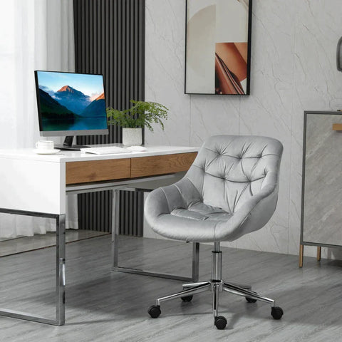 Rootz Office Chair - Ergonomic Design - Soft Fabric - Office - Bedroom - Living Room - 59 cm x 58 cm x 90 cm