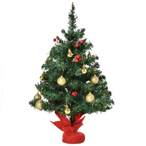 Rootz Christmas Tree - Mini Christmas Tree - Fir Tree - LED Lights - Green - ∅45 x 90 cm