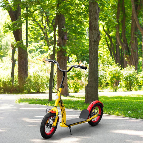 Rootz Kids Scooter - Children's Kick Scooter - Children's Scooter - City Scooter -  Adjustable Height - Front Rear Dual Brakes - For Ages 5+ Years - Yellow - 118 x 55.5 x 85-100.5 cm