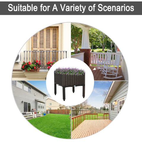 Rootz Garden Bed Raised Bed Planter - Dark Brown - Pp - 15.75 cm x 15.75 cm x 17.32 cm