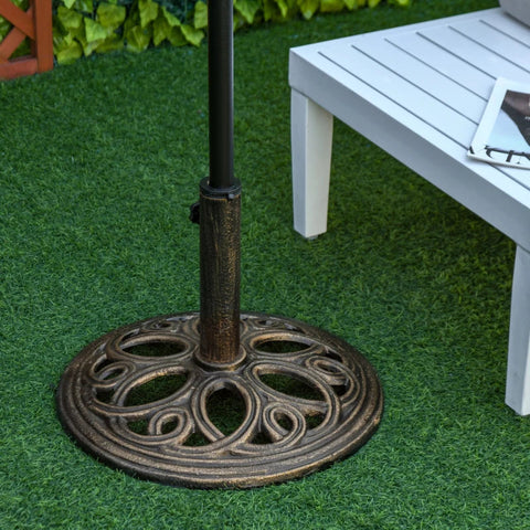 Rootz Parasol Stand - Parasol Weight - Weight Plate - Umbrella Base - Parasol Base Stand - Bronze - Ø45 x 33.5H cm