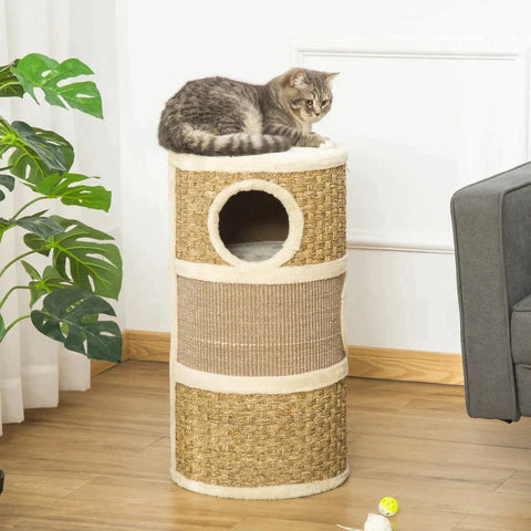 Rootz Cat House - Cat Scratching Post - Cat Tree - Cat Climbing Tree  Cat Furniture - 37.5 x 37.5 x 70 cm