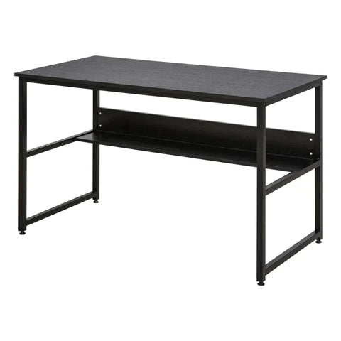 Rootz Desk - Computer Table - Office Table - Study Writing Table - Storage Shelf - Black - 120 cm x 60 cm x 75 cm
