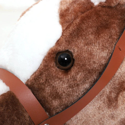 Rootz Rocking Horse - Baby Rocking Animal - Children Plush - Brown - L74 x W33 x H62 cm