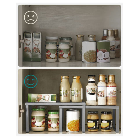 Rootz Kitchen Organizers - Set Of 2 Metal Kitchen Organizers - Kitchen Storage - Drawer Dividers - Dish Rack Organizers - Metal - Silver