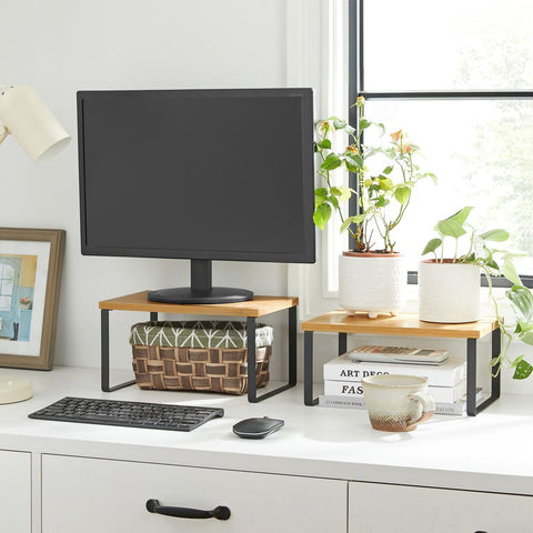 Rootz Spice Rack - Set Of 2spice Racks - Spice Organizer - Spice Storage - Spice Shelf - Spice Cabinet - Wall-mounted Spice Rack - Kitchen Spice Rack - Bamboo - Metal - Black/natural