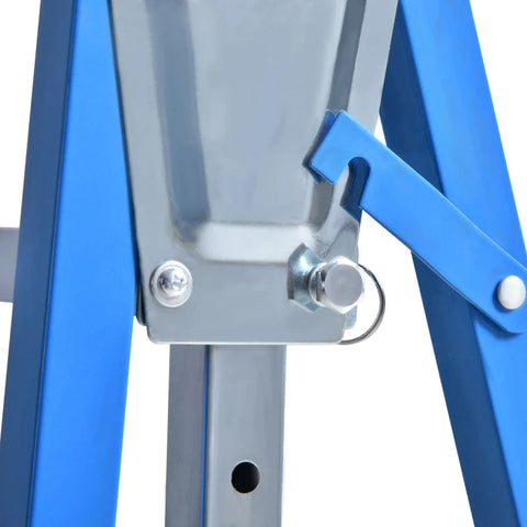 Rootz Scaffolding Trestle - Folding Trestle - Telescopic Trestle - Scaffolding Trestle - Height Adjustable Trestle - 200kg Weight Capacity Trestle - Steel - Blue - 68 x 58 x 80-130 cm