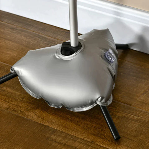 Rootz-Projektionsleinwand – 120-Zoll-Projektionsleinwand – mit Metallständer – faltbar, tragbar – Filmleinwand – Kunststoff – Weiß – 295 x 41,5 x 212 cm