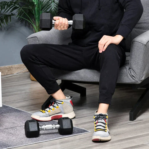 Rootz 2 x 6 kg Hexagonal Dumbbells - Rubber Dumbbell - Knurled Handle - Sports Hex Weights Sets - Weight Lifting Exercise - Home - Gym - Black