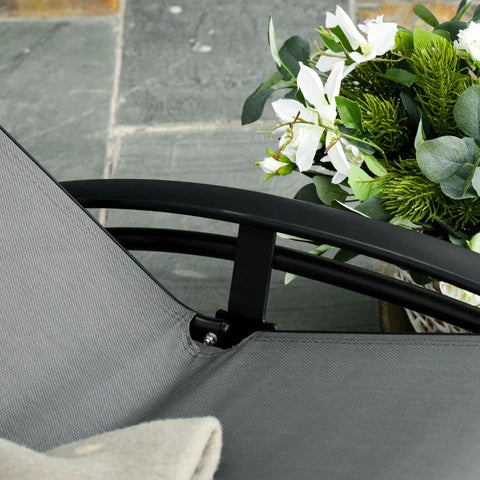 Rootz Sonnenliege – Gartenliegen – Relaxliege – mit Polster – Aluminium/Textil/Polyester – Grau – 171 L x 64 B x 82 H cm