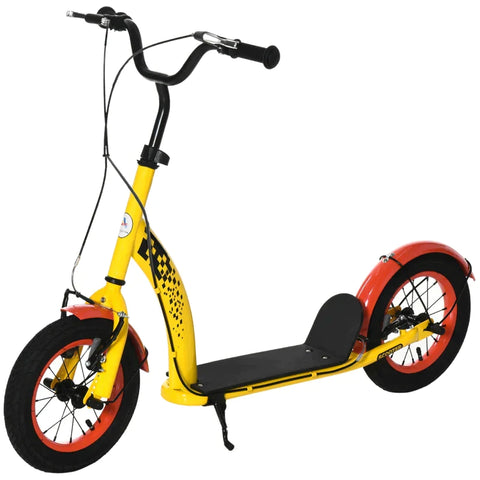 Rootz Kids Scooter - Children's Kick Scooter - Children's Scooter - City Scooter -  Adjustable Height - Front Rear Dual Brakes - For Ages 5+ Years - Yellow - 118 x 55.5 x 85-100.5 cm