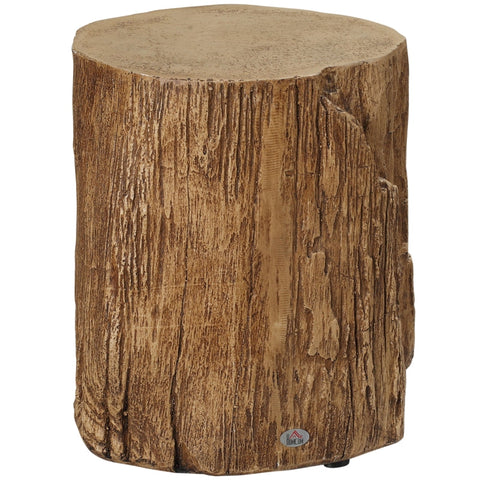 Rootz Side Table - Bedside Table - Log Design Side Table - Tree Stump Look Leveling Feet - Inorganic Ore Powder - Natural Wood - 37 cm x 37 cm x 43 cm