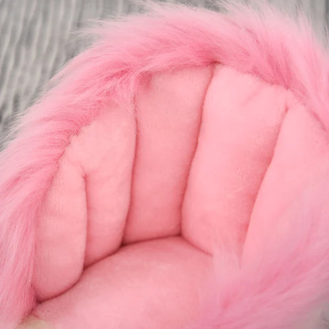 Rootz Children's Rocking Horse - Baby Rocking Animal Horse with Animal - Sounds Toy  -Handles for 18-36 Months - Plush - White + Pink - 70 x 28 x 57 cm