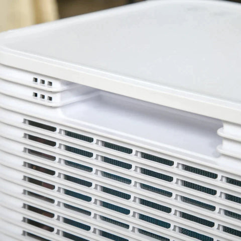 Rootz Dehumidifier - Electric Dehumidifier - 2000ml Dehumidifier Against Moisture With Wheels - Bathroom - Living Room - Bedroom - ABS - White - 22 x 25 x 44.5 cm