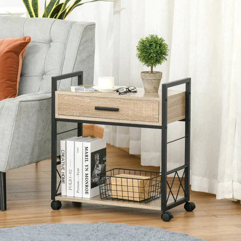 Rootz Kitchen Trolley - Side Table - Serving trolley - Kitchen Cart - Rollable Kitchen Trolley