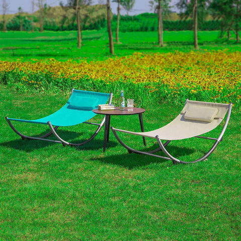 Rootz Outdoor Kinderen Schommelhangmat Ligstoel - Metalen frame Textileen oppervlak - Blauw